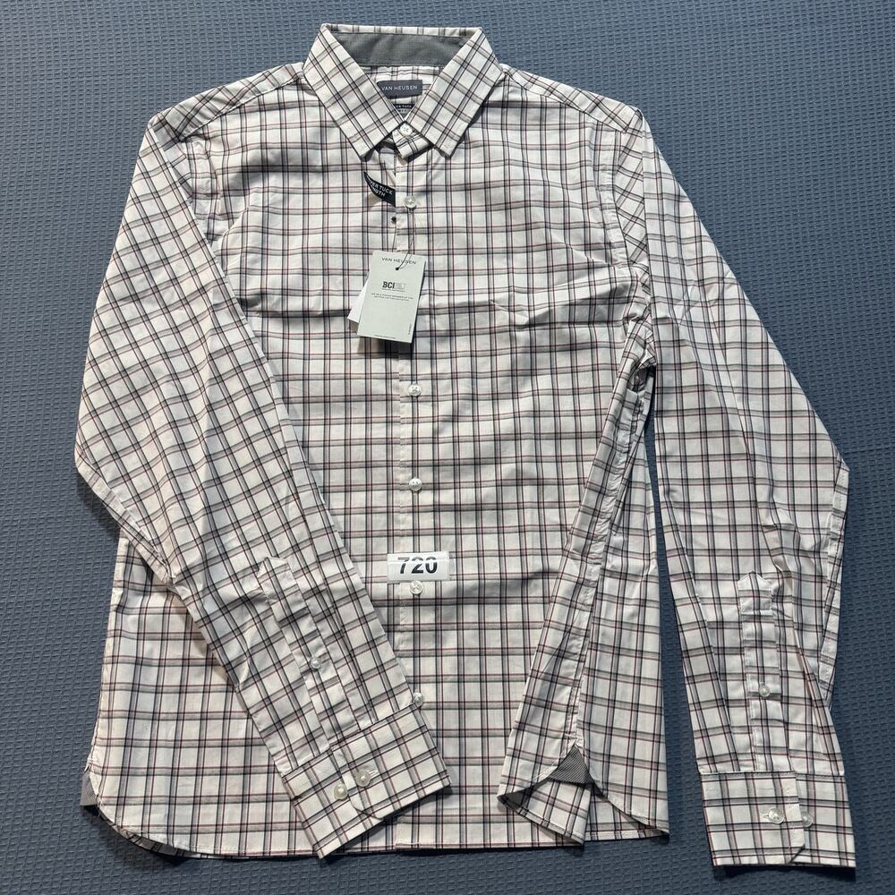 Van Heusen‎ Men's Regular Fit Button Down Collar Dress Shirt Sz M Brand New